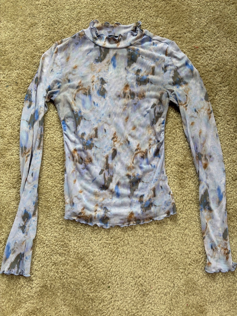 Forever 21 Sheer Mesh Long Sleeve Top